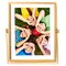 Modern Metal Floating Tabletop Photo Picture Frame with Glass Cover and Easel Stand